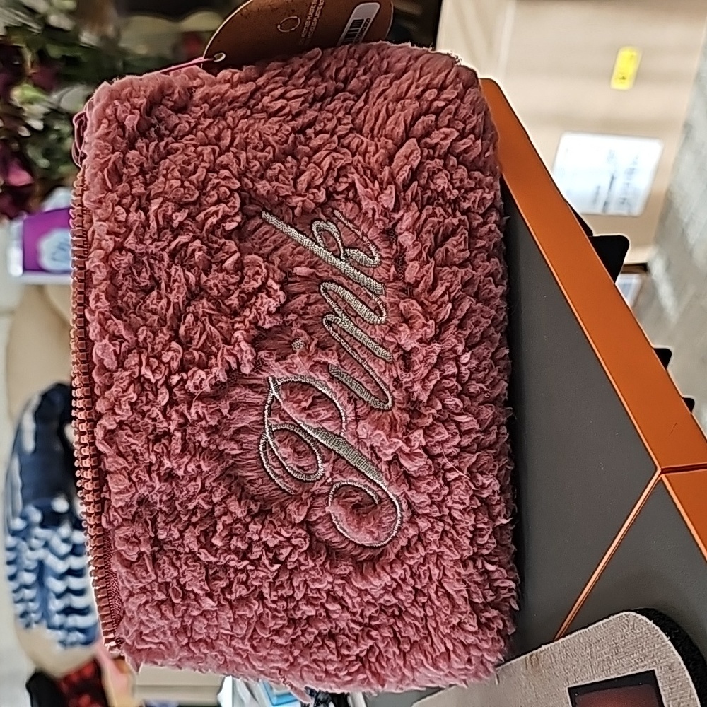 PINK Sherpa Makeup Bag